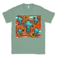 Sage turquoise cross pattern Classic Tee - Jasminsmagicworld
