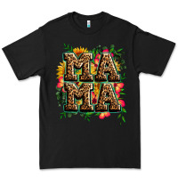 Black floral leopard mama Premium Tee - Zillion Design Studio