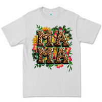 Dove Grey floral leopard mama Premium Tee - Zillion Design Studio
