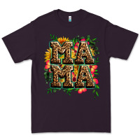 Plum floral leopard mama Premium Tee - Zillion Design Studio