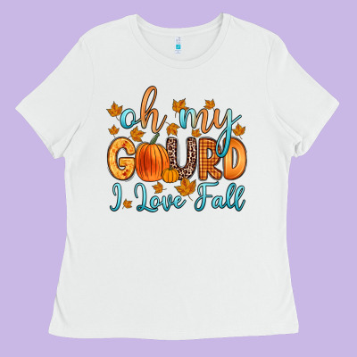 Oh My Gourd I Love Fall Ladies Tee Designed By Zillion Design Studio