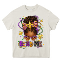 Cream bead me mardi gras afro messy bun Heavy Core Tee - texasbilliewilder