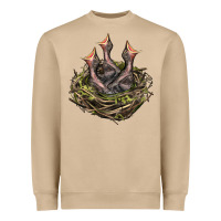 Bird Nest With Baby Birds Heavyweight Sweatshirt | Teevron