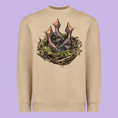 Bird Nest With Baby Birds Heavyweight Sweatshirt Designed By Lillyallendesigns