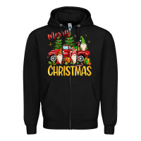 Black merry christmas gnomes truck Zipper Hoodie - MaliasSmallBusiness