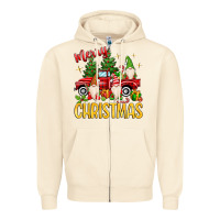 Sandshell merry christmas gnomes truck Zipper Hoodie - MaliasSmallBusiness