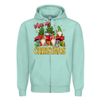 Seafoam merry christmas gnomes truck Zipper Hoodie - MaliasSmallBusiness