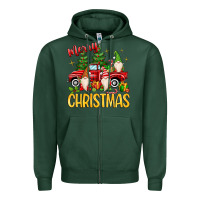 Sports Green merry christmas gnomes truck Zipper Hoodie - MaliasSmallBusiness