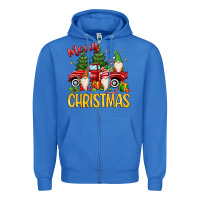 True Royal merry christmas gnomes truck Zipper Hoodie - MaliasSmallBusiness