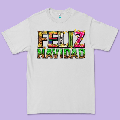 Feliz Navidad With Pattern Premium Tee Designed By Texasbilliewilder