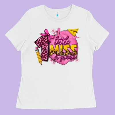Little Miss 1st Grade Ladies Tee Designed By Texasbilliewilder