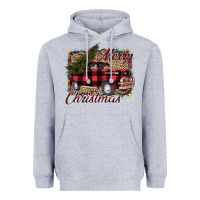 Heather Grey Merry Christmas Truck Heavyweight Hoodie - Bettercallsaul