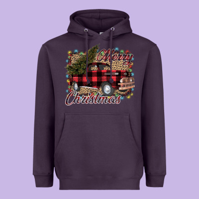 Merry Christmas Truck Heavyweight Hoodie Designed By Bettercallsaul