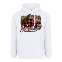 White Merry Christmas Truck Heavyweight Hoodie - Bettercallsaul