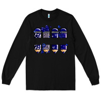 Black valentine's day school pencils navy blue Long Sleeve Tee - MaliasSmallBusiness