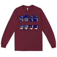 Burgundy valentine's day school pencils navy blue Long Sleeve Tee - MaliasSmallBusiness