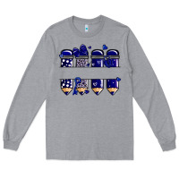 Heather Grey valentine's day school pencils navy blue Long Sleeve Tee - MaliasSmallBusiness