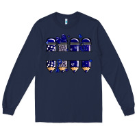 Navy valentine's day school pencils navy blue Long Sleeve Tee - MaliasSmallBusiness