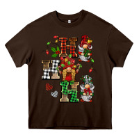 Chocolate Brown christmas ho ho ho gnomes Heavy Core Tee - BarkalooDesign