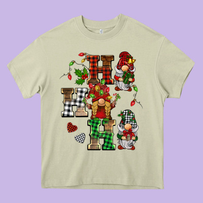 Christmas Ho Ho Ho Gnomes Heavy Core Tee Designed By Barkaloodesign