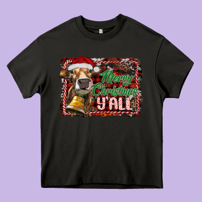Merry Christmas Y'all Heavy Core Tee Designed By Ranaportraitstore