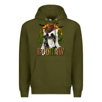 Army Green Boohaw Western Premium Hoodie - texasbilliewilder