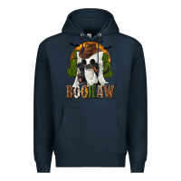 Navy Boohaw Western Premium Hoodie - texasbilliewilder