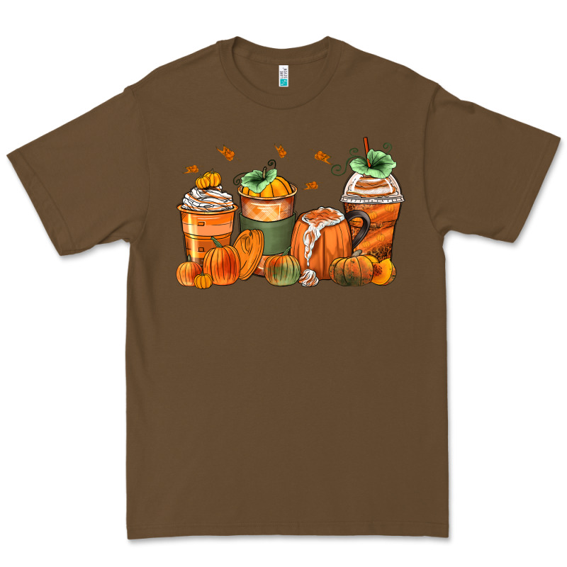 Pumpkins Coffee Cups Premium Tee by Zillion Design Studio | Teevron