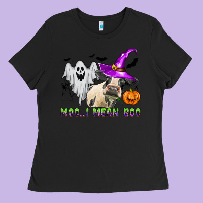 Moo I Mean Boo Ladies Tee Designed By Zillion Design Studio