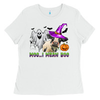 White moo i mean boo Ladies Tee - Zillion Design Studio