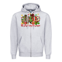 Heather Grey jesus the reason for the season Zipper Hoodie - MaliasSmallBusiness