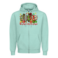 Seafoam jesus the reason for the season Zipper Hoodie - MaliasSmallBusiness