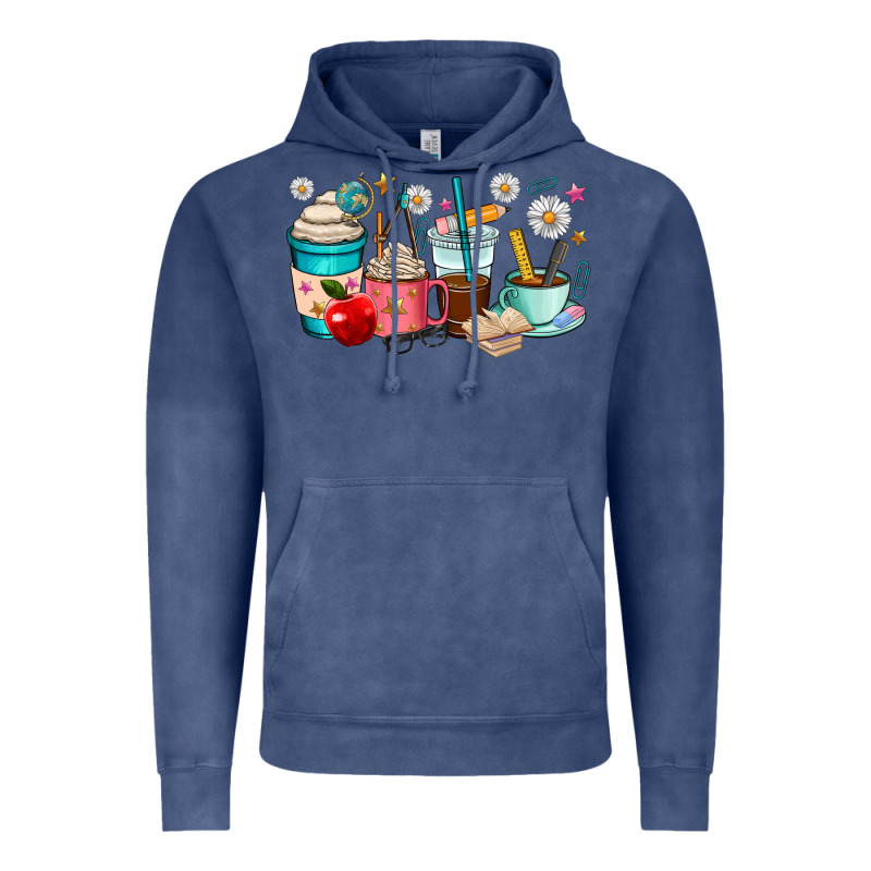 Teacher Coffee Cups Vintage Hoodie by RanaPortraitStore | Teevron
