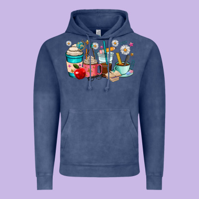 Teacher Coffee Cups Vintage Hoodie Designed By Ranaportraitstore