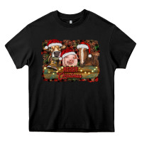 Black merry christmas farm animals Heavy Core Tee - RanaPortraitStore
