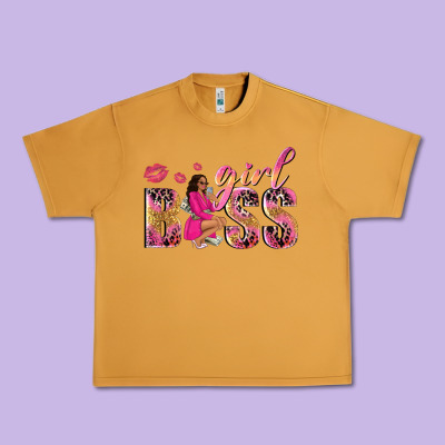 Girl Boss Afro Black Woman Urban Heavy Tee Designed By Nancycooperartshop