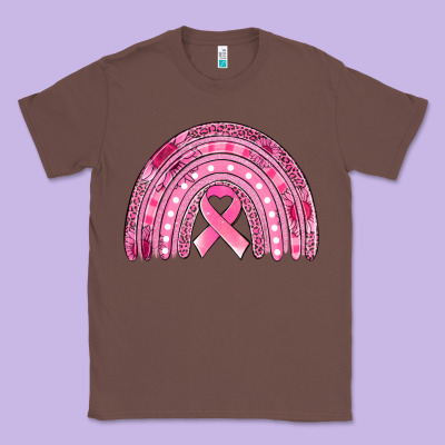 Breast Cancer Awareness Rainbow Classic Tee Designed By Jasminsmagicworld