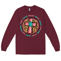 Burgundy love myself cross Long Sleeve Tee - MaliasSmallBusiness
