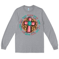 Heather Grey love myself cross Long Sleeve Tee - MaliasSmallBusiness