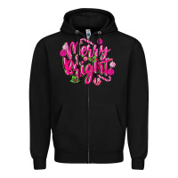Black merry and bright Zipper Hoodie - MaliasSmallBusiness