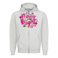 Dove Grey merry and bright Zipper Hoodie - MaliasSmallBusiness