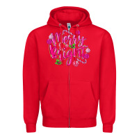 Red merry and bright Zipper Hoodie - MaliasSmallBusiness