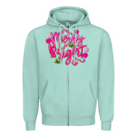 Seafoam merry and bright Zipper Hoodie - MaliasSmallBusiness