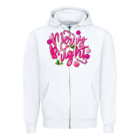 White merry and bright Zipper Hoodie - MaliasSmallBusiness