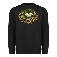 Black Bird Nest With Eggs Heavyweight Sweatshirt - LillyAllenDesigns