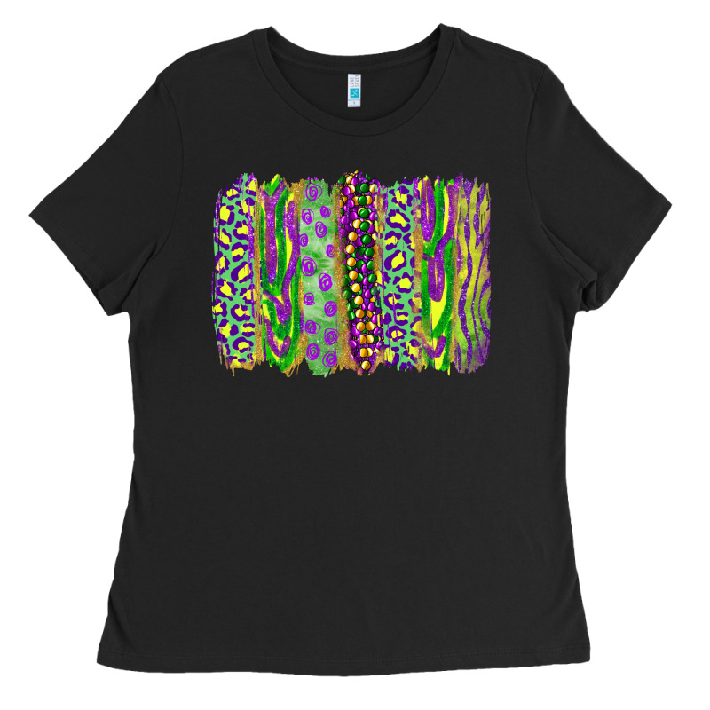 Mardi Gras Brush Stroke Ladies Tee by RanaPortraitStore | Teevron