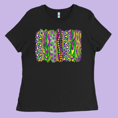 Mardi Gras Brush Stroke Ladies Tee Designed By Ranaportraitstore