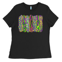 Black mardi gras brush stroke Ladies Tee - RanaPortraitStore