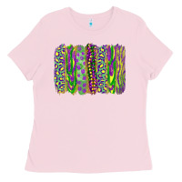 Bubblegum Pink mardi gras brush stroke Ladies Tee - RanaPortraitStore