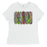 White mardi gras brush stroke Ladies Tee - RanaPortraitStore